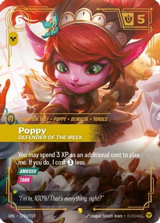 Poppy - Defender of the Meek (Alternate Art) (178a/219) - Riftbound - [Unleashed] Foil