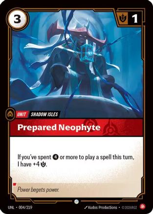 Prepared Neophyte (004/219) - Riftbound - [Unleashed] Foil