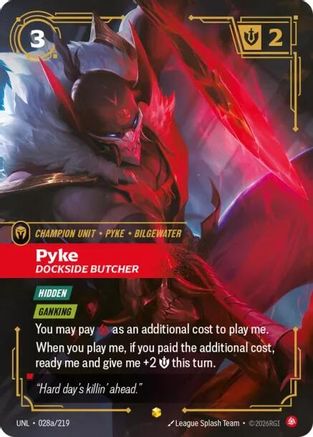 Pyke - Dockside Butcher (Alternate Art) (028a/219) - Riftbound - [Unleashed] Foil