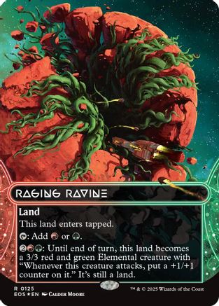 Raging Ravine (0125) (Borderless) (Galaxy Foil)  [Edge of Eternities: Stellar Sights] Foil