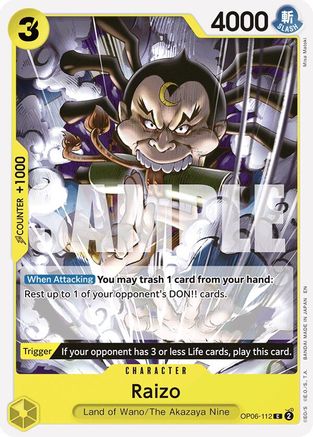 Raizo (Reprint) (OP06-112) - [Starter Deck 28: GREEN/YELLOW Yamato]