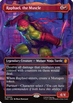 Raphael, the Muscle (0004) (Borderless)  [Commander: Teenage Mutant Ninja Turtles] Foil