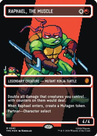 Raphael, the Muscle (0091) (Borderless) (Surge Foil)  [Commander: Teenage Mutant Ninja Turtles] Foil