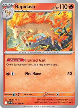 Rapidash (030/182) [Scarlet & Violet: Destined Rivals] Reverse Holofoil
