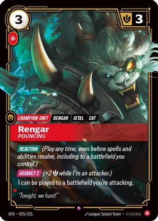 Rengar - Pouncing (025/221) - Riftbound - [Spiritforged] Foil