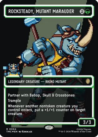 Rocksteady, Mutant Marauder (Borderless) (Surge Foil)  [Commander: Teenage Mutant Ninja Turtles] Foil