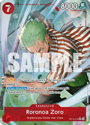 Roronoa Zoro - OP14-015 (Alternate Art) (OP14-015) - [The Azure Sea's Seven] Foil