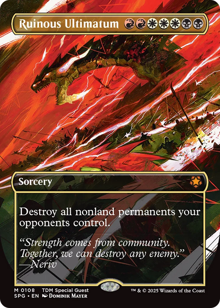 Ruinous Ultimatum (Borderless) [Tarkir: Dragonstorm Special Guests] Foil