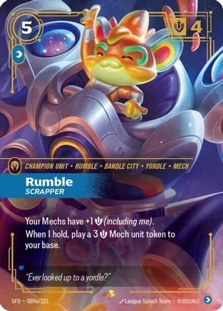 Rumble - Scrapper (Alternate Art) (089a/221) - Riftbound - [Spiritforged] Foil