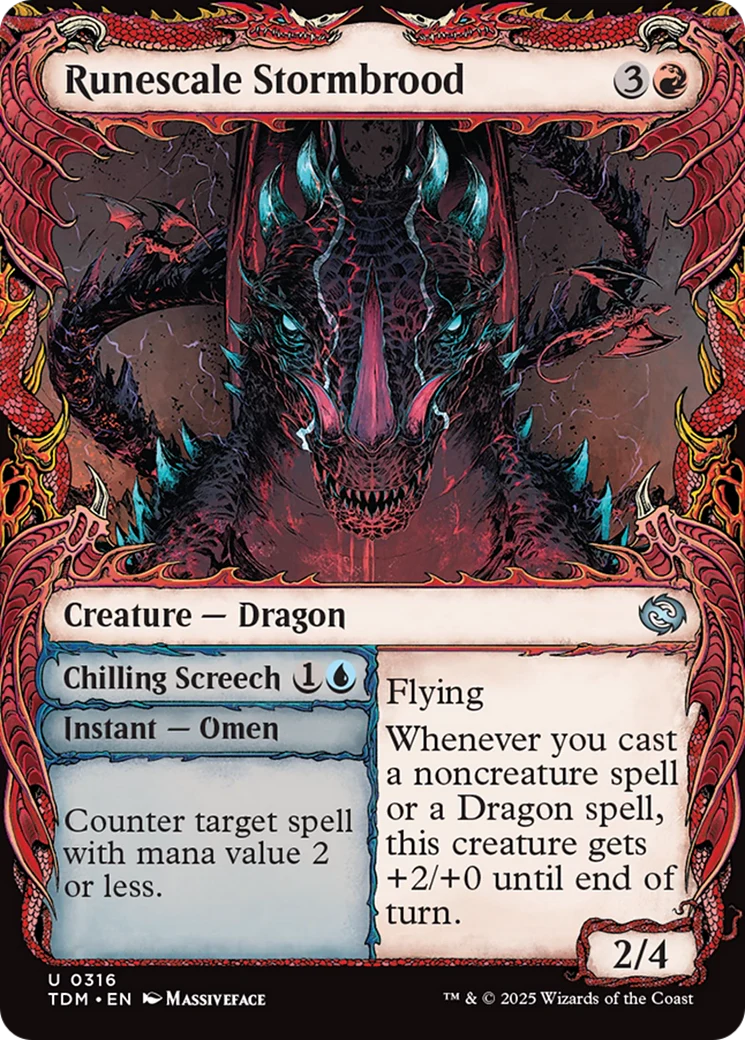 Runescale Stormbrood (Showcase) [Tarkir: Dragonstorm] Foil