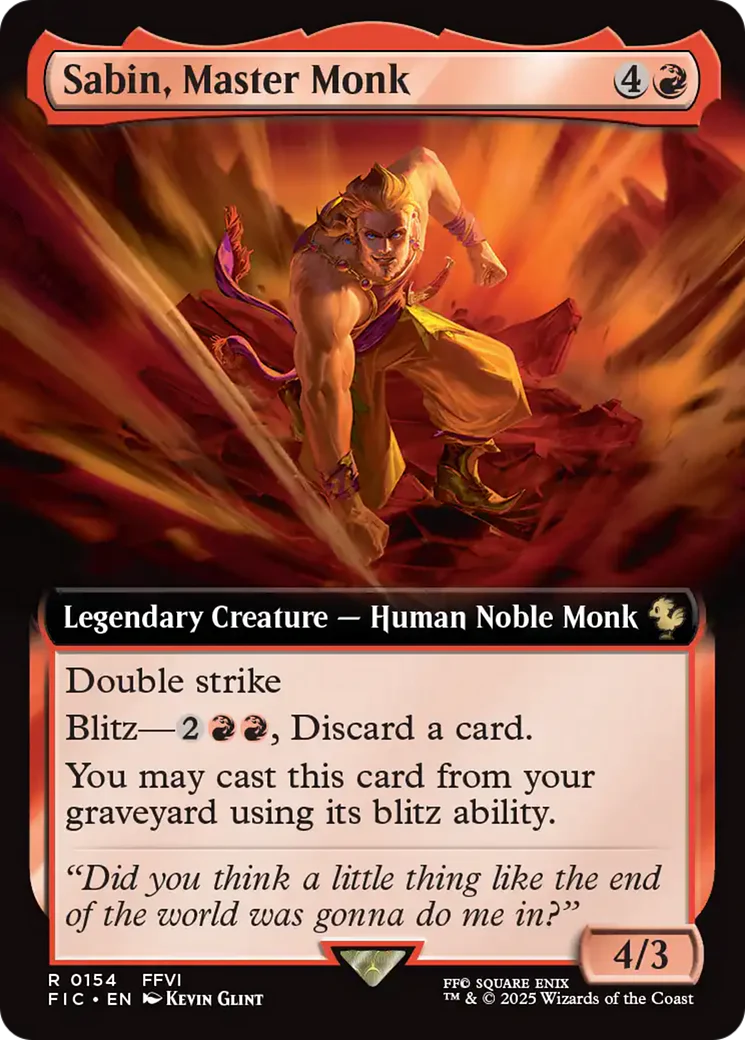 Sabin, Master Monk (Extended Art) [FINAL FANTASY Commander] Foil
