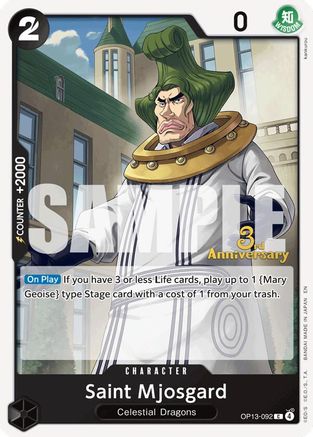 Saint Mjosgard (OP13-092) - [Carrying On His Will: 3rd Anniversary Tournament Cards]