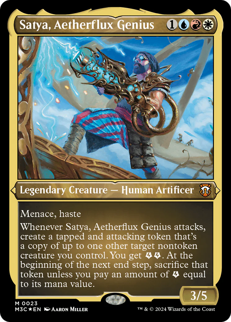 Satya, Aetherflux Genius  [Modern Horizons 3 Commander] Etched Foil