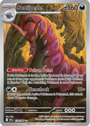 Scolipede 140/086  - Holofoil SV Black Bolt - Illustration Rare