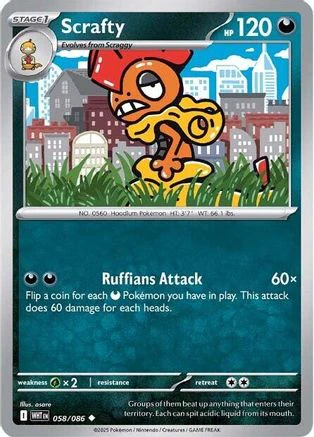 Scrafty (055/086) [Scarlet & Violet: White Flare] Reverse Holofoil