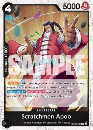 Scratchmen Apoo - OP08-087 (Pirate Foil) (OP08-087) - [Premium Booster -The Best- Vol. 2] Foil