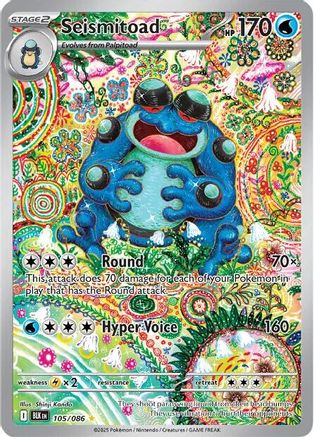 Seismitoad 109/086  - Holofoil SV Black Bolt - Illustration Rare