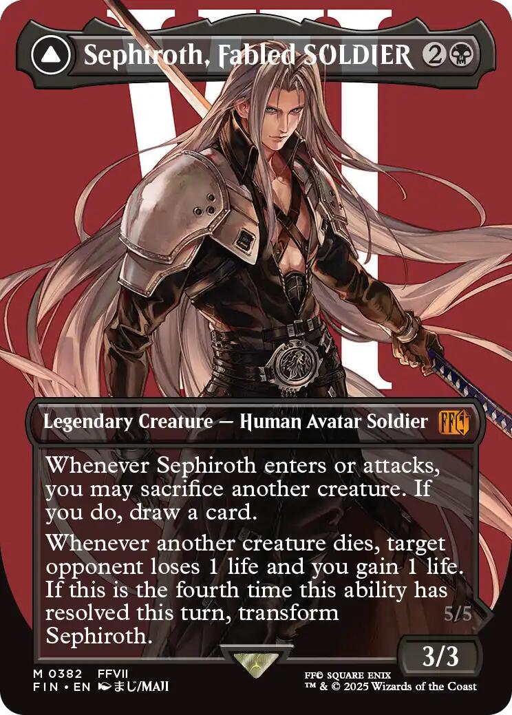 Sephiroth, Fabled SOLDIER // Sephiroth, One-Winged Angel (Borderless) (0382) [FINAL FANTASY] Foil - Image 2