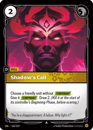 Shadow's Call (165/219) - Riftbound - [Unleashed] Foil