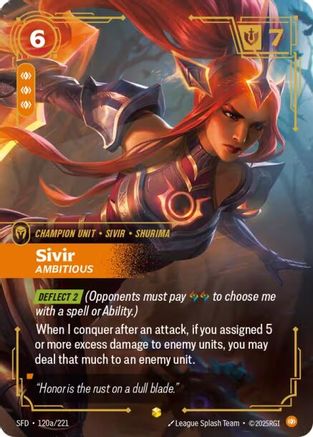 Sivir - Ambitious (Alternate Art) (120a/221) - Riftbound - [Spiritforged] Foil