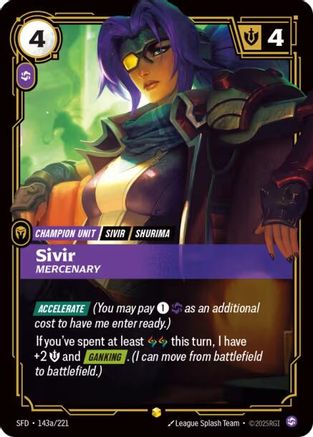 Sivir - Mercenary (Alternate Art) (143a/221) - Riftbound - [Spiritforged] Foil