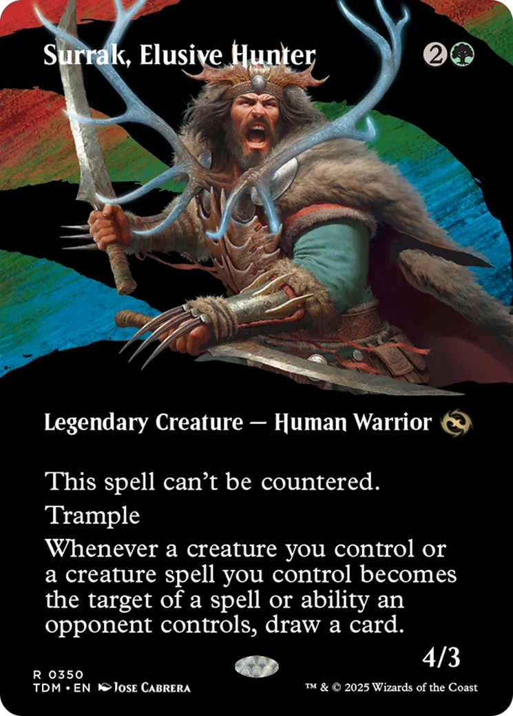 Surrak, Elusive Hunter (Borderless) [Tarkir: Dragonstorm] Foil