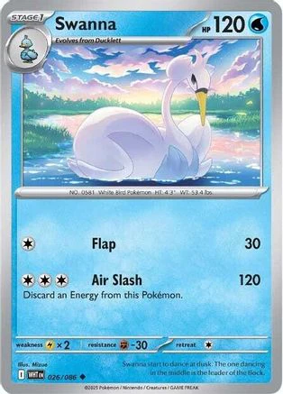 Swanna 023/086  - Reverse Holofoil SV White Flare - Uncommon