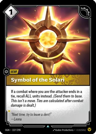 Symbol of the Solari (227/298) - Riftbound - [Origins] Foil