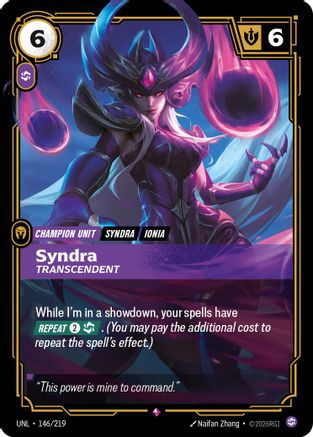 Syndra - Transcendent (146/219) - Riftbound - [Unleashed] Foil
