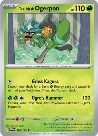 Teal Mask Ogerpon (026/182) [Scarlet & Violet: Destined Rivals] Reverse Holofoil