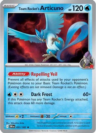 Team Rocket's Articuno (051/182) [Scarlet & Violet: Destined Rivals] Reverse Holofoil