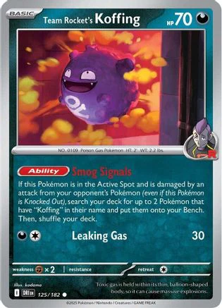 Team Rocket's Koffing (125/182) [Scarlet & Violet: Destined Rivals] Reverse Holofoil
