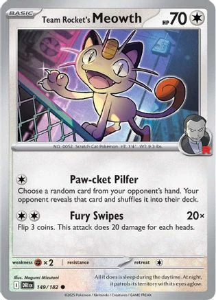Team Rocket's Meowth (149/182) [Scarlet & Violet: Destined Rivals] Reverse Holofoil