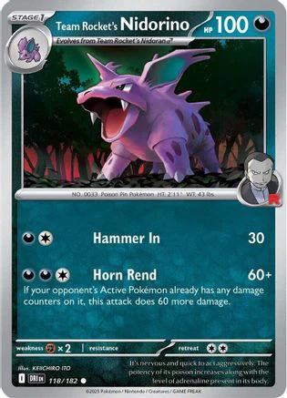 Team Rocket's Nidorino (118/182) [Scarlet & Violet: Destined Rivals] Reverse Holofoil