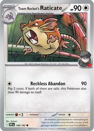Team Rocket's Raticate (148/182) [Scarlet & Violet: Destined Rivals] Reverse Holofoil