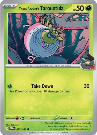 Team Rocket's Tarountula (019/182) [Scarlet & Violet: Destined Rivals] Reverse Holofoil