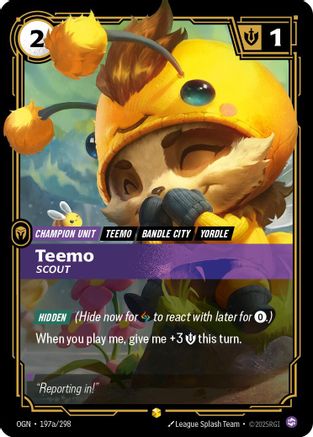 Teemo - Scout (Alternate Art) (197a/298) - Riftbound - [Origins] Foil