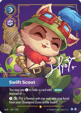 Teemo - Swift Scout (Signature) (307*/298) - Riftbound - [Origins] Foil