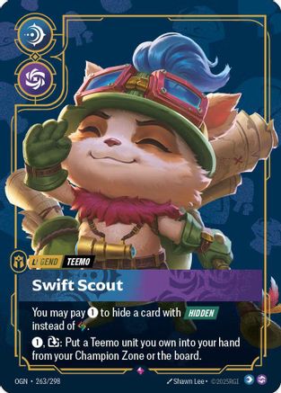 Teemo - Swift Scout (Metal) (263/298) - Riftbound - [Riftbound Organized Play Promotional Cards] Foil