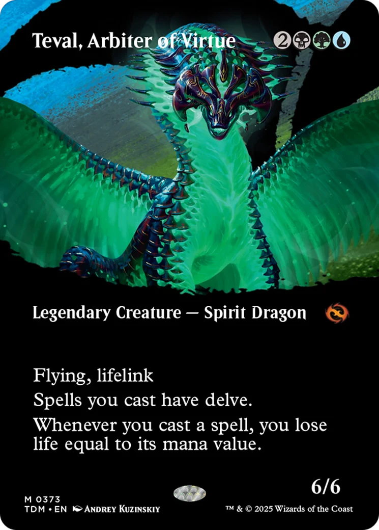 Teval, Arbiter of Virtue (Borderless) [Tarkir: Dragonstorm] Foil