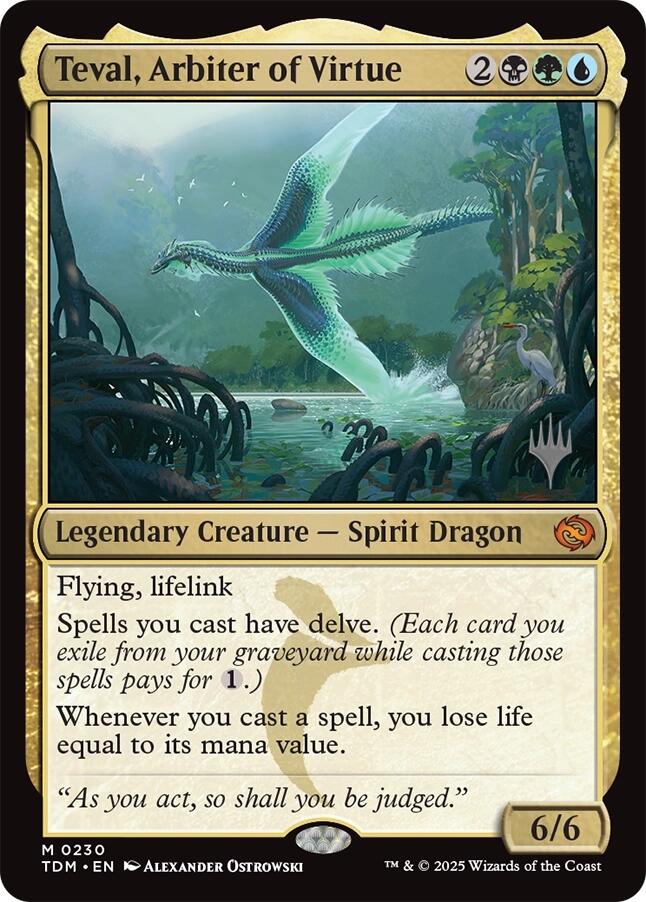 Teval, Arbiter of Virtue [Tarkir: Dragonstorm Promos] Foil