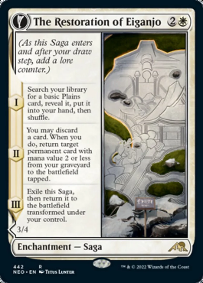 The Restoration of Eiganjo // Architect of Restoration (Extended) [Kamigawa: Neon Dynasty] Foil