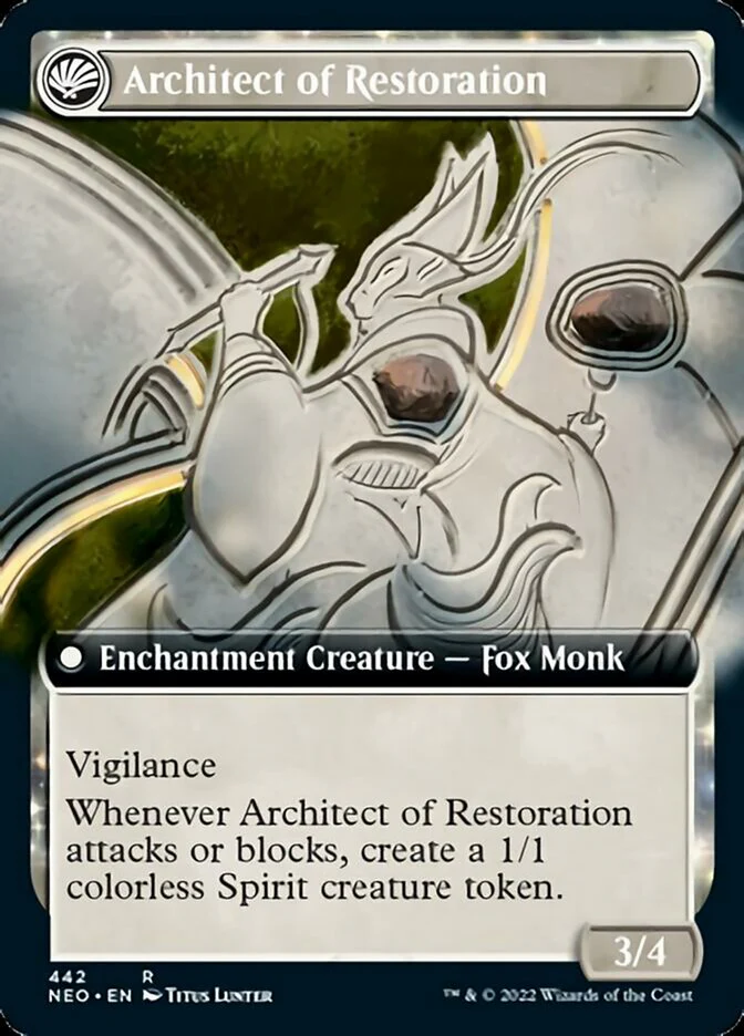 The Restoration of Eiganjo // Architect of Restoration (Extended) [Kamigawa: Neon Dynasty] Foil - Image 2