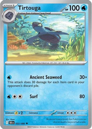 Tirtouga 025/086  - Reverse Holofoil SV Black Bolt - Uncommon