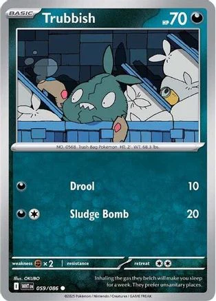 Trubbish 056/086  - Reverse Holofoil SV White Flare - Common