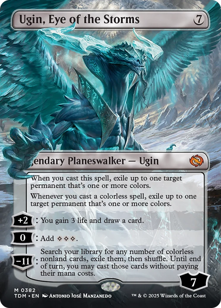 Ugin, Eye of the Storms (Borderless) [Tarkir: Dragonstorm] Foil