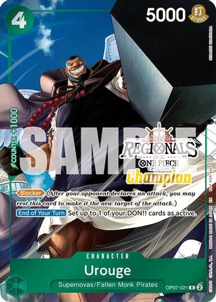 Urouge (Offline Regional Champion Card Set 2025 Vol.1) (OP07-021) - [One Piece Promotion Cards] Foil