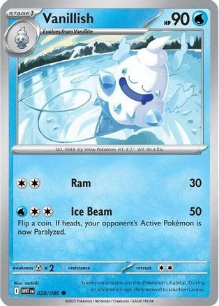 Vanillish 025/086  - Reverse Holofoil SV White Flare - Common