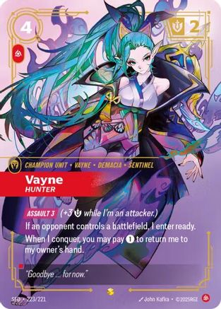 Vayne - Hunter (Overnumbered) (223/221) - Riftbound - [Spiritforged] Foil