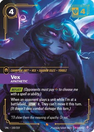 Vex - Apathetic (150/219) - Riftbound - [Unleashed] Foil